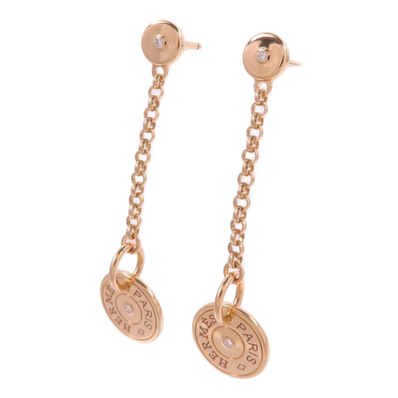 HERMES 18K玫瑰金 Ex-Libris Clou de Selle Earrings鑽石耳環-1