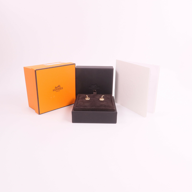 HERMES 18K玫瑰金 Ex-Libris Clou de Selle Earrings鑽石耳環-6