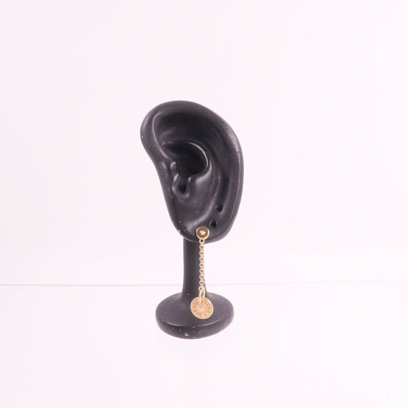 HERMES 18K玫瑰金 Ex-Libris Clou de Selle Earrings鑽石耳環-7