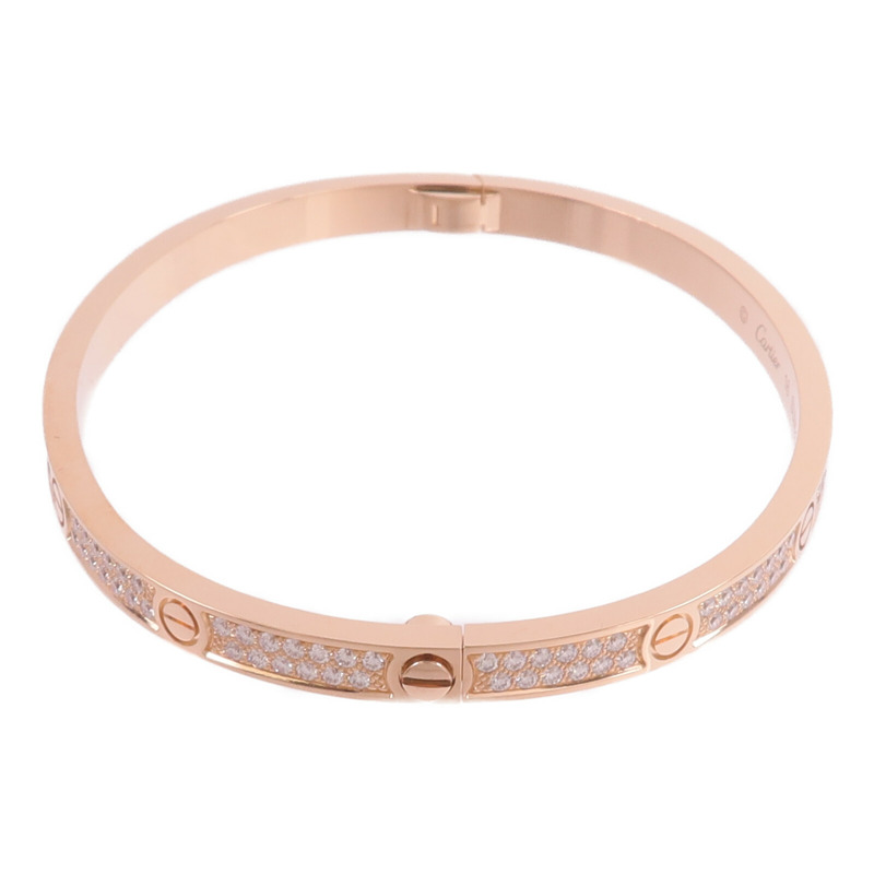 CARTIER 18K玫瑰金Love Bracelet Small Model Paved鑽石手鐲-1
