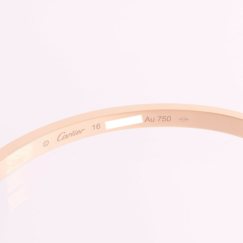 CARTIER 18K玫瑰金Love Bracelet Small Model Paved鑽石手鐲-4