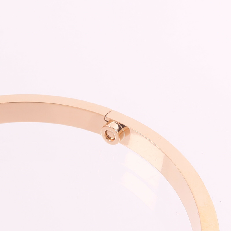 CARTIER 18K玫瑰金Love Bracelet Small Model Paved鑽石手鐲-5