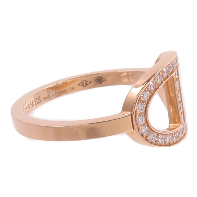 HERMES 18K玫瑰金Chaine d'ancre Contour Ring鑽石戒指-3
