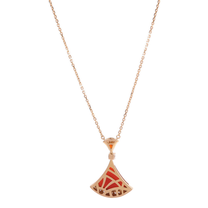 BVLGARI 18K玫瑰金Divas' Dream Necklace紅玉髓/鑽石項鍊-1
