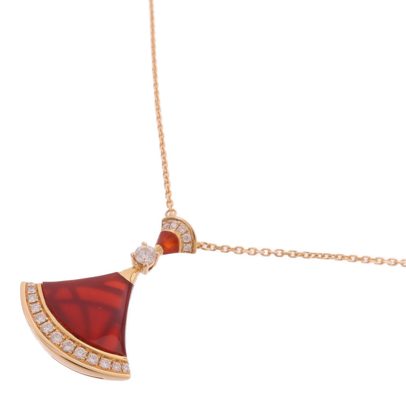 BVLGARI 18K玫瑰金Divas' Dream Necklace紅玉髓/鑽石項鍊-2