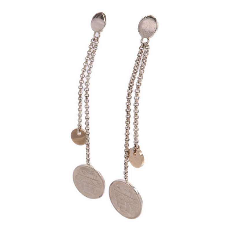 HERMES 925純銀/18K玫瑰金Ex-Libris Earrings耳環-1