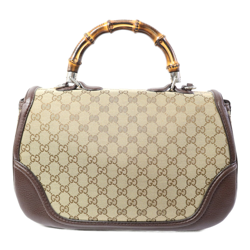 GUCCI 帆布Bamboo Top Handle手挽肩背兩用袋-1
