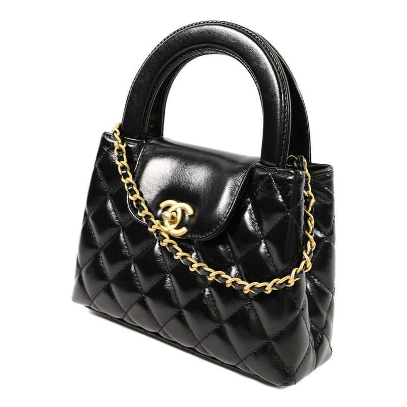 CHANEL 牛皮皮革Mini Kelly Bag鏈帶手挽肩背兩用袋-1