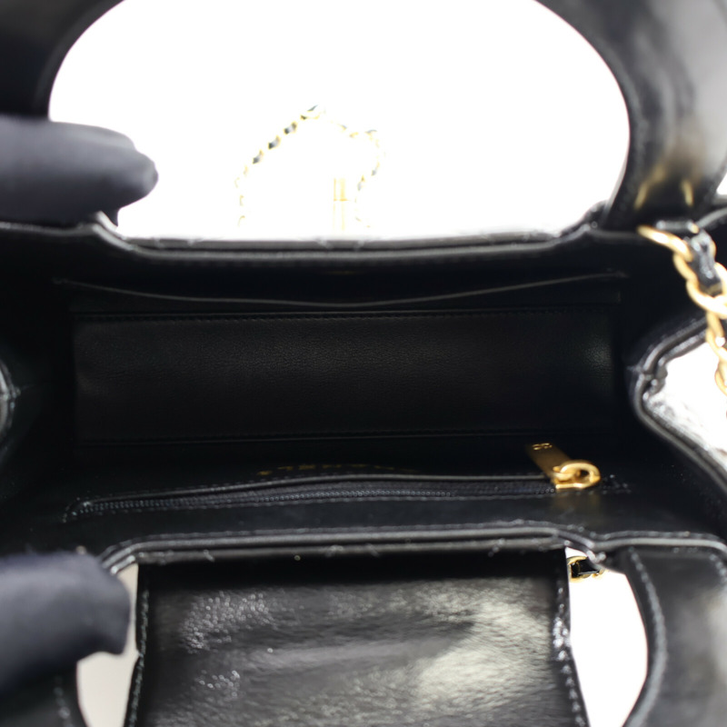 CHANEL 牛皮皮革Mini Kelly Bag鏈帶手挽肩背兩用袋-4