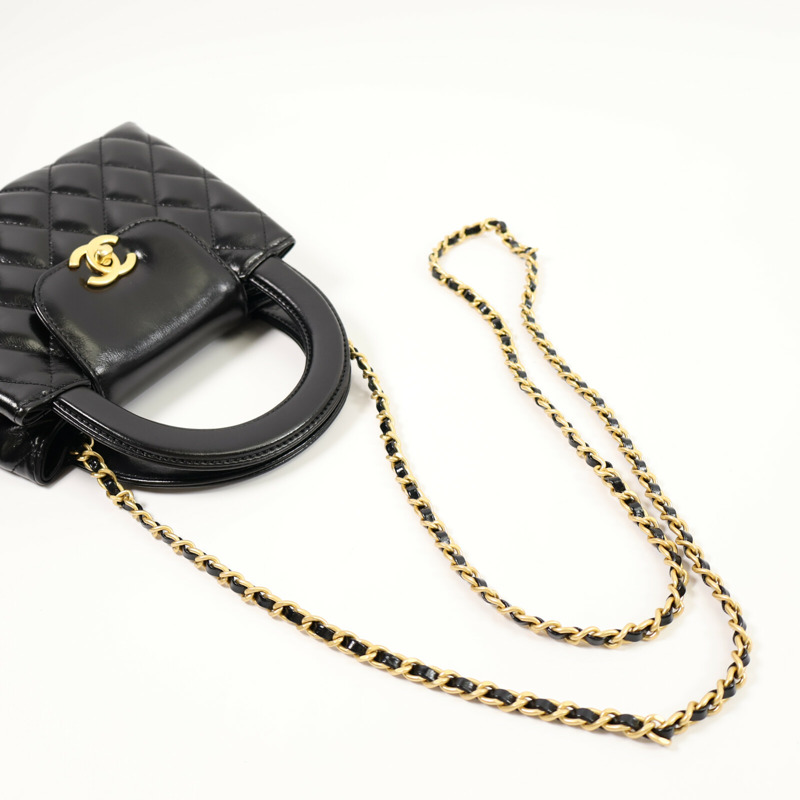 CHANEL 牛皮皮革Mini Kelly Bag鏈帶手挽肩背兩用袋-8