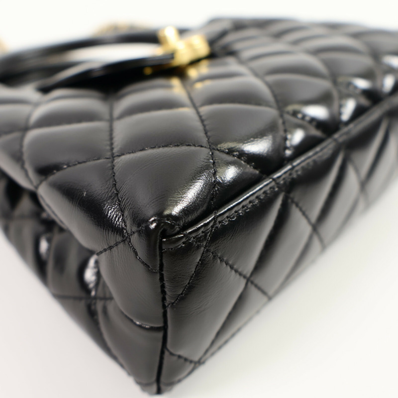 CHANEL 牛皮皮革Mini Kelly Bag鏈帶手挽肩背兩用袋-10