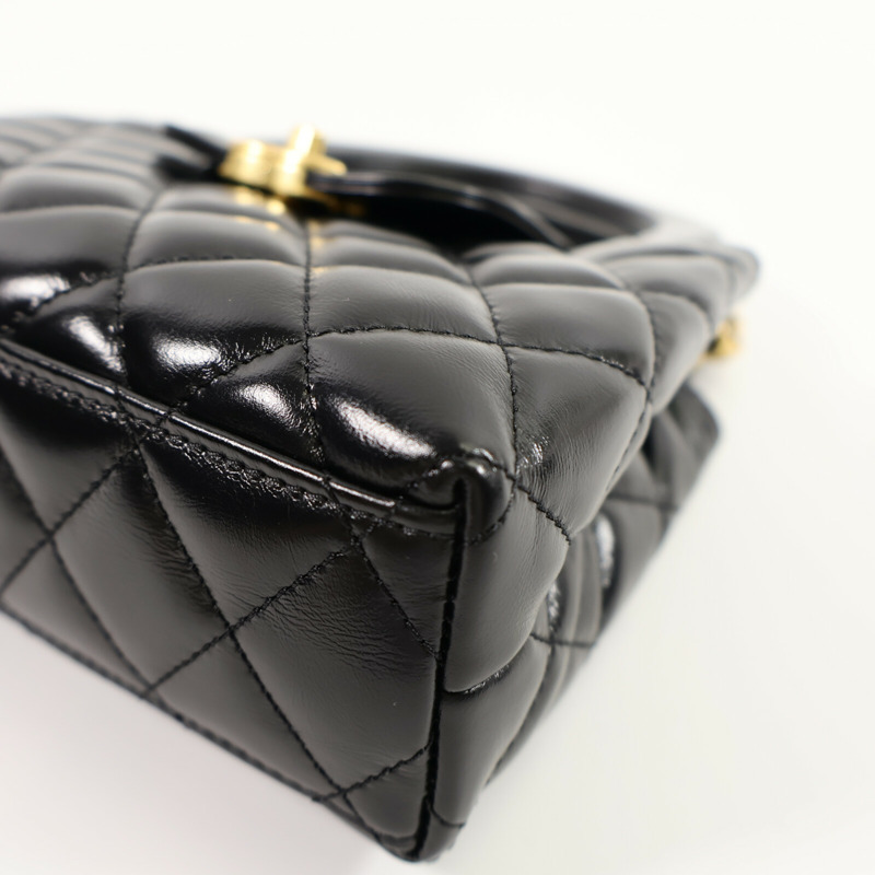 CHANEL 牛皮皮革Mini Kelly Bag鏈帶手挽肩背兩用袋-11