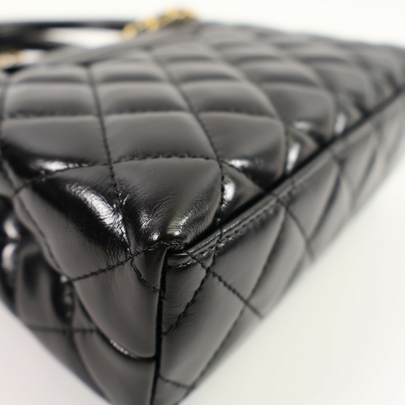 CHANEL 牛皮皮革Mini Kelly Bag鏈帶手挽肩背兩用袋-12