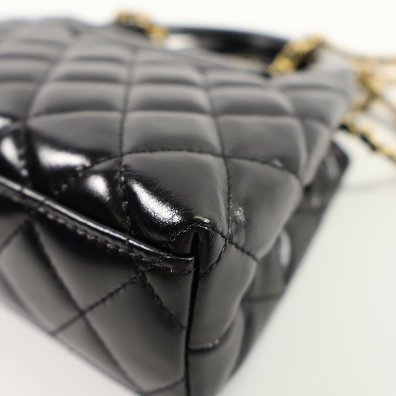 CHANEL 牛皮皮革Mini Kelly Bag鏈帶手挽肩背兩用袋-13