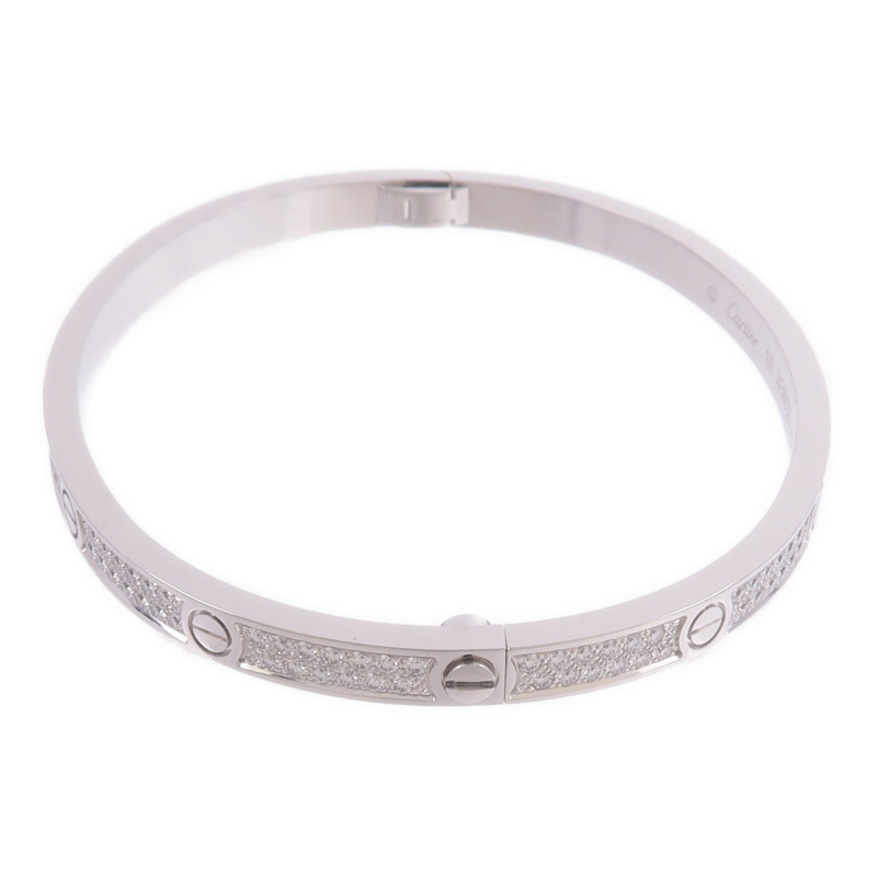 CARTIER 18K白金Love Bracelet Small Model Paved鑽石手鐲-1