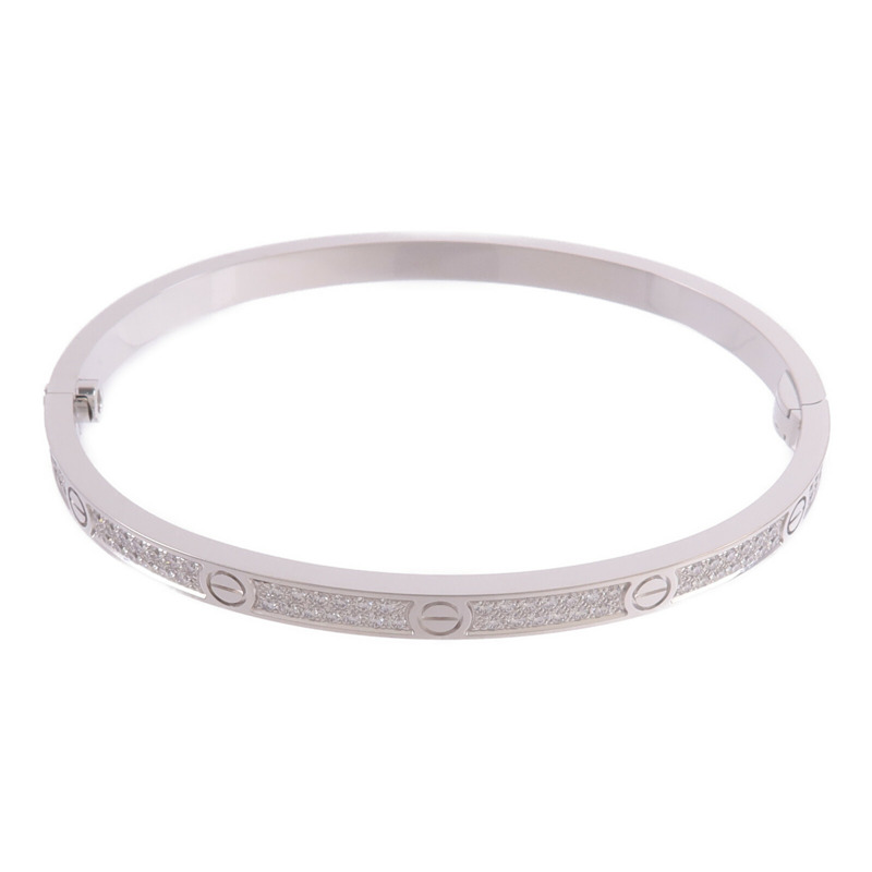 CARTIER 18K白金Love Bracelet Small Model Paved鑽石手鐲-2