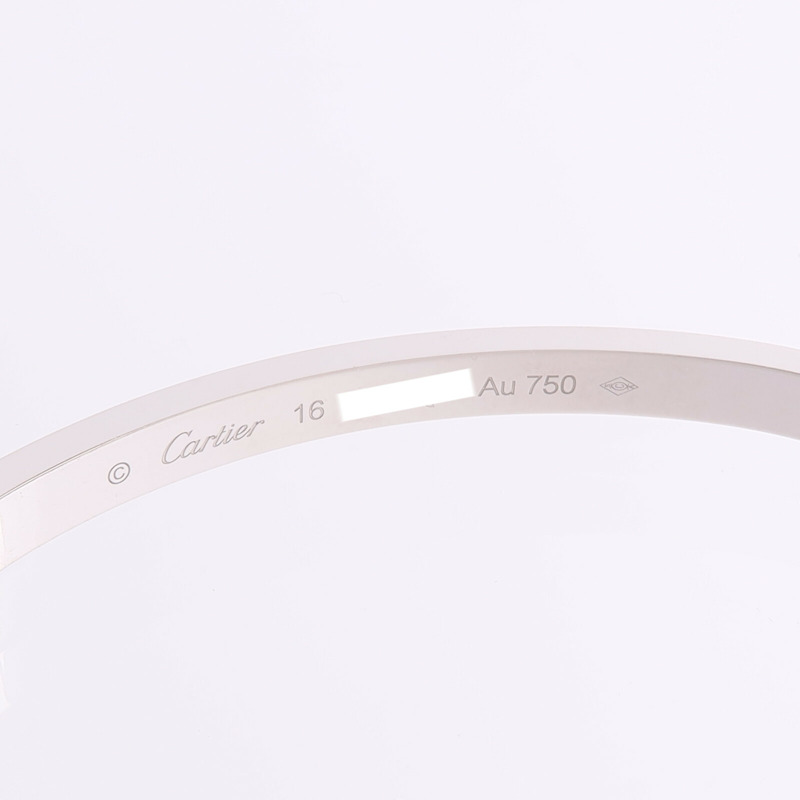 CARTIER 18K白金Love Bracelet Small Model Paved鑽石手鐲-4