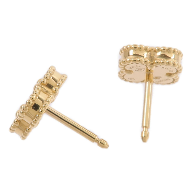 Van Cleef & Arpels 18K黃金Sweet Alhambra Earstuds縞瑪瑙耳環-3