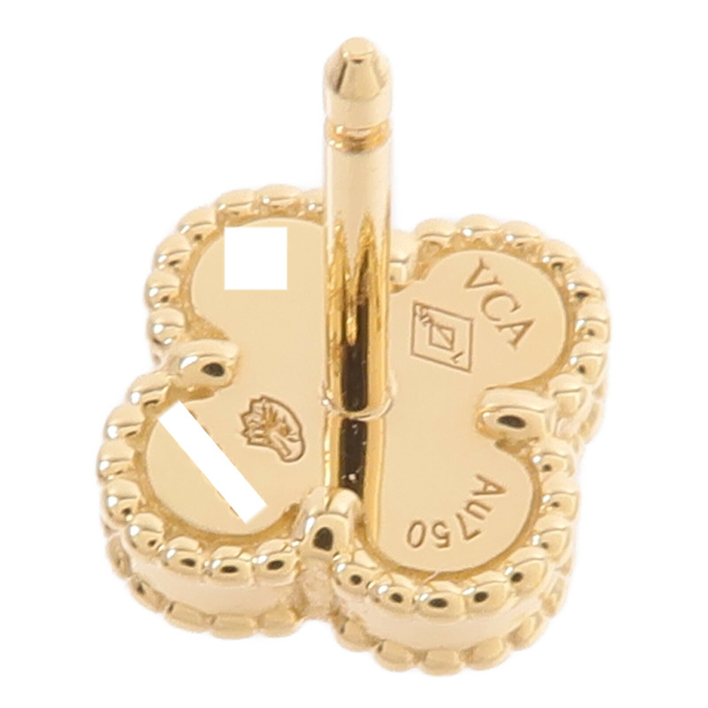 Van Cleef & Arpels 18K黃金Sweet Alhambra Earstuds縞瑪瑙耳環-6