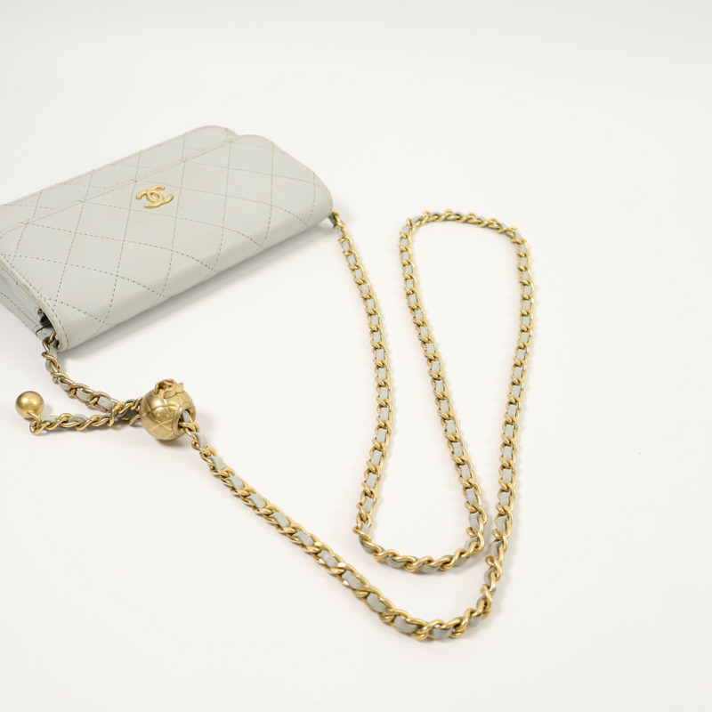 CHANEL 羊皮皮革Chain Shoulder鏈帶肩背袋-9