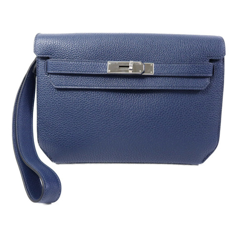 HERMES Togo皮革Kelly Depeches 25手拿包Deep Bleu