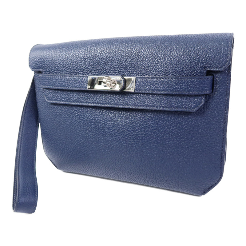 HERMES Togo皮革Kelly Depeches 25手拿包Deep Bleu-2