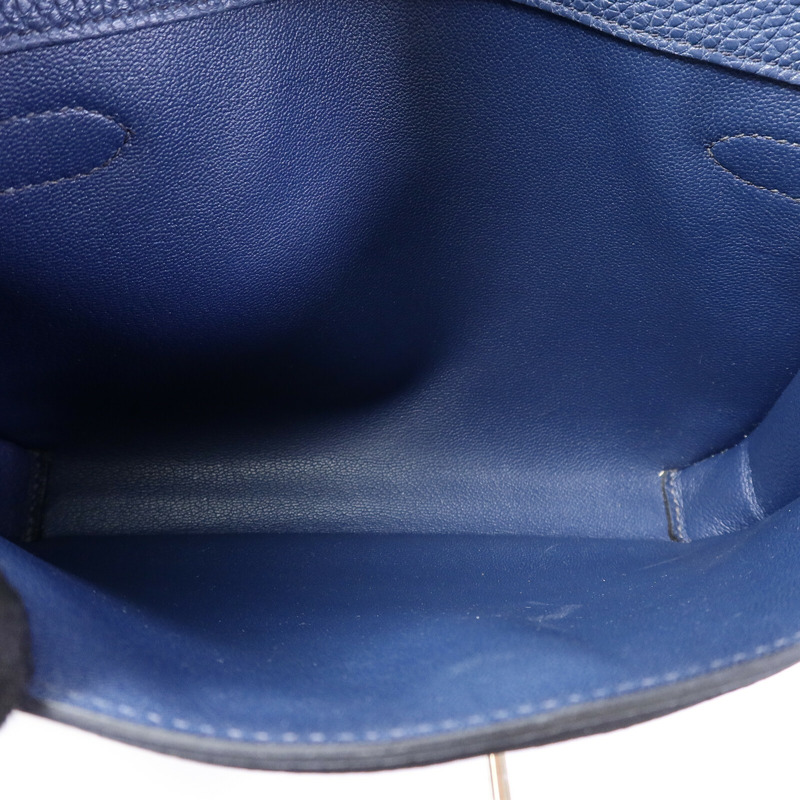 HERMES Togo皮革Kelly Depeches 25手拿包Deep Bleu-4
