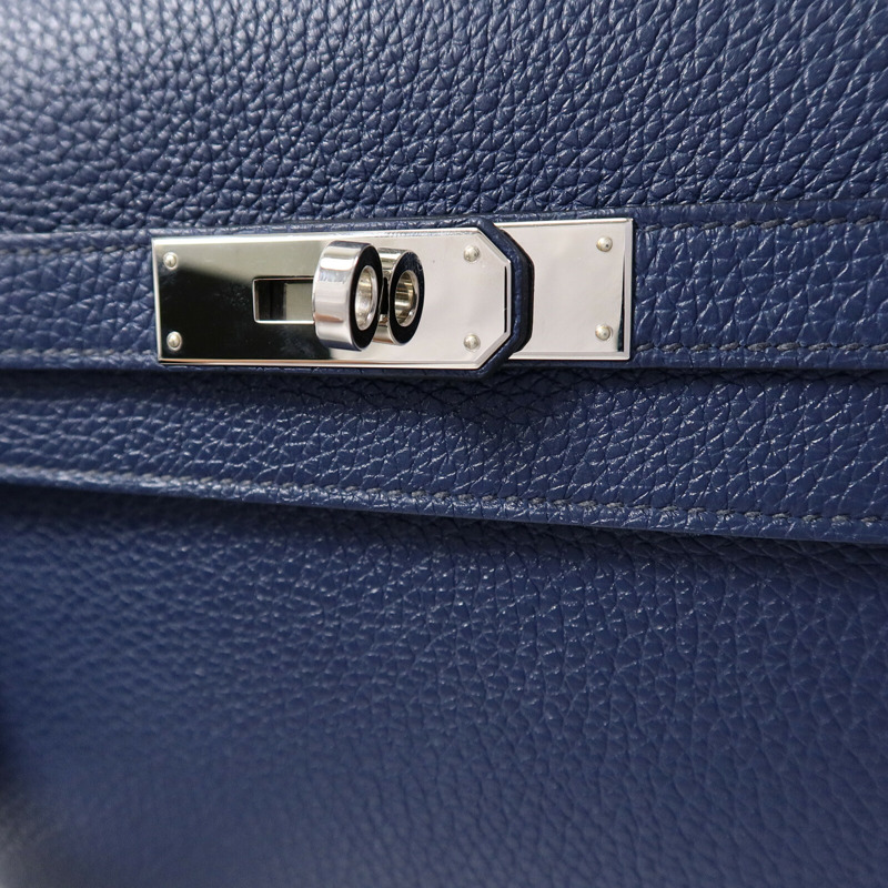 HERMES Togo皮革Kelly Depeches 25手拿包Deep Bleu-5