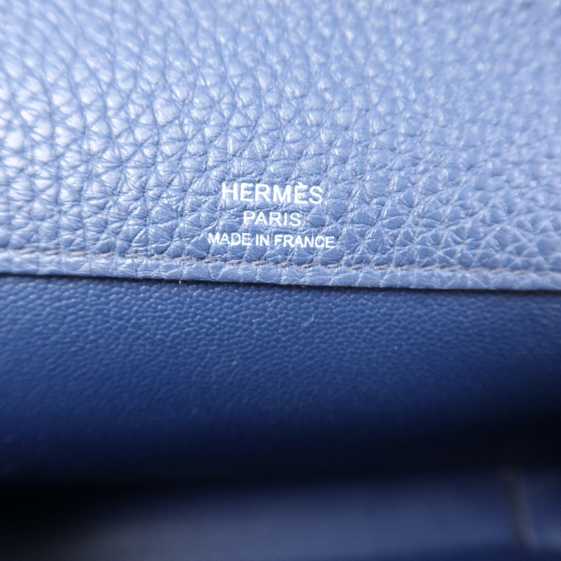 HERMES Togo皮革Kelly Depeches 25手拿包Deep Bleu-6