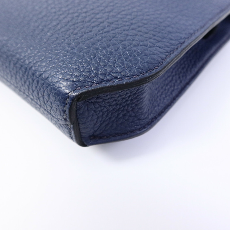 HERMES Togo皮革Kelly Depeches 25手拿包Deep Bleu-8