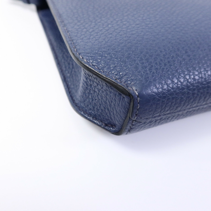 HERMES Togo皮革Kelly Depeches 25手拿包Deep Bleu-9