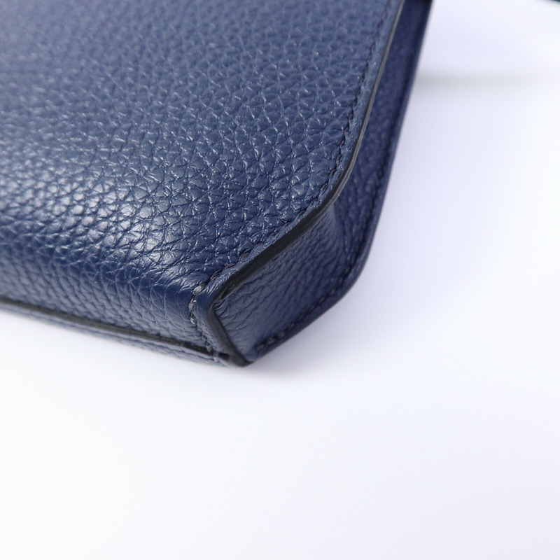 HERMES Togo皮革Kelly Depeches 25手拿包Deep Bleu-10