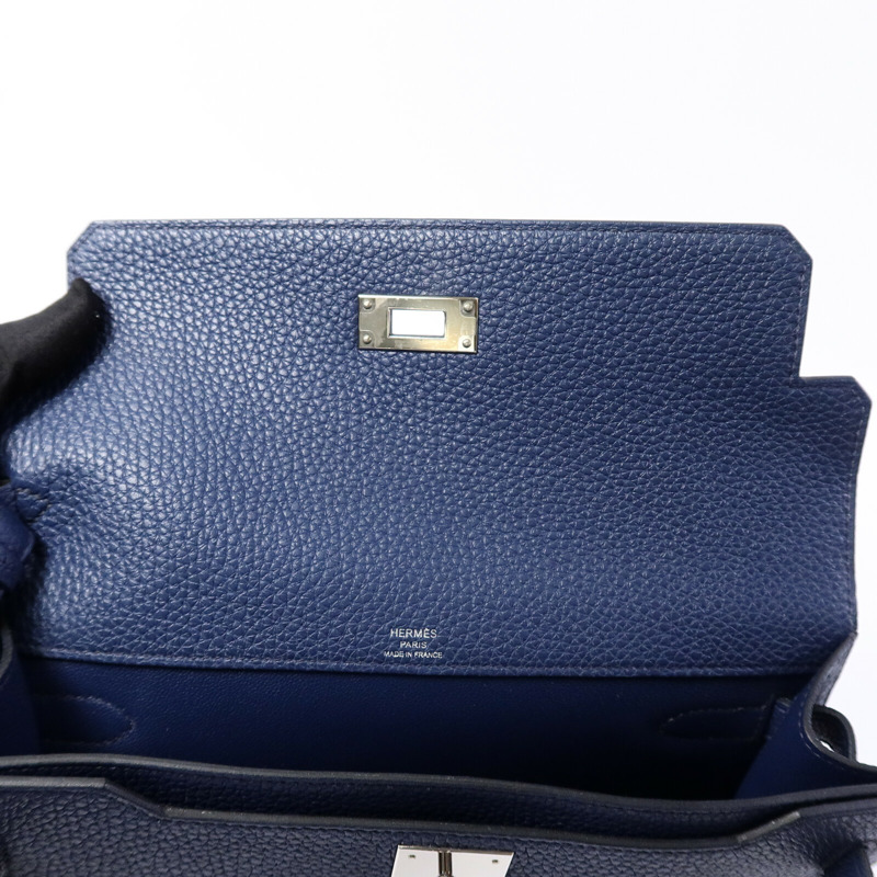HERMES Togo皮革Kelly Depeches 25手拿包Deep Bleu-12