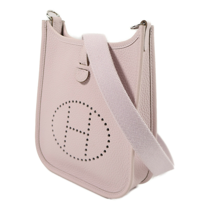 HERMES Clemence皮革Evelyne TPM肩背袋Rose Sakura-1