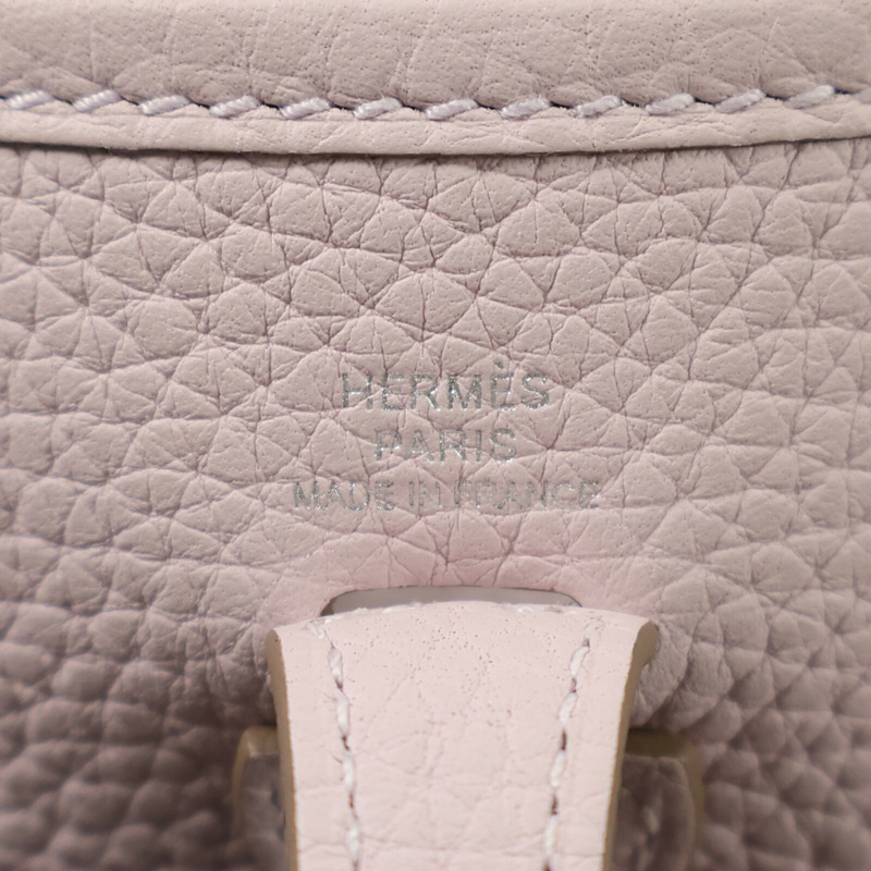 HERMES Clemence皮革Evelyne TPM肩背袋Rose Sakura-5