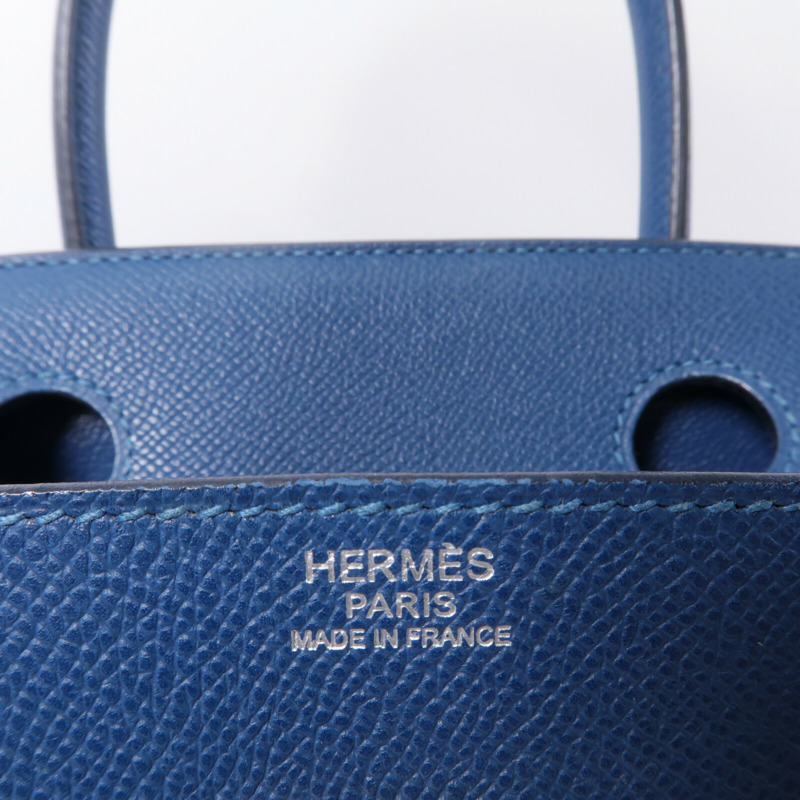 HERMES Epsom皮革Birkin 30手挽袋Cobalt-5