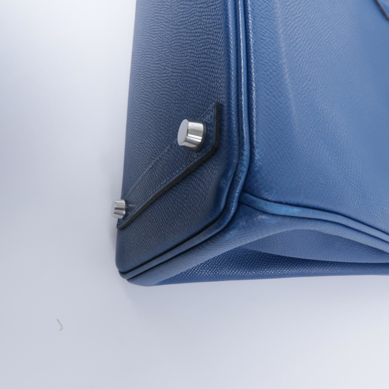 HERMES Epsom皮革Birkin 30手挽袋Cobalt-12