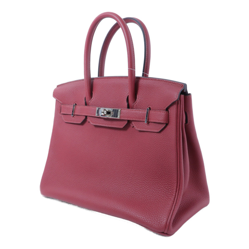 HERMES Clemence皮革Birkin 30手挽袋Rouge Gernat-2