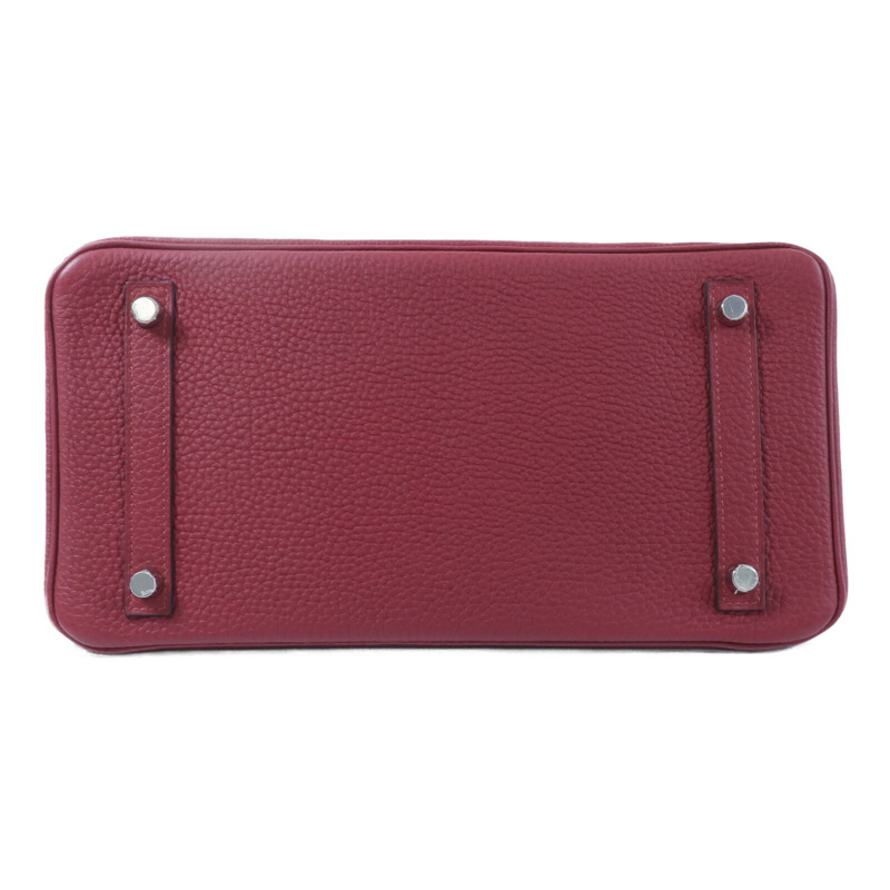 HERMES Clemence皮革Birkin 30手挽袋Rouge Gernat-3