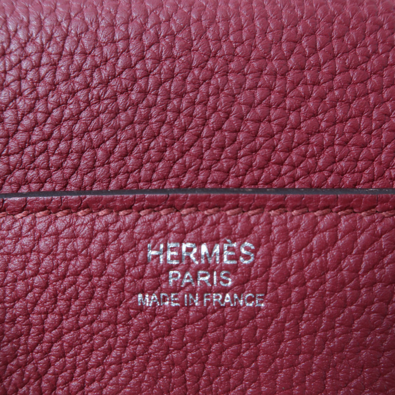 HERMES Clemence皮革Birkin 30手挽袋Rouge Gernat-5