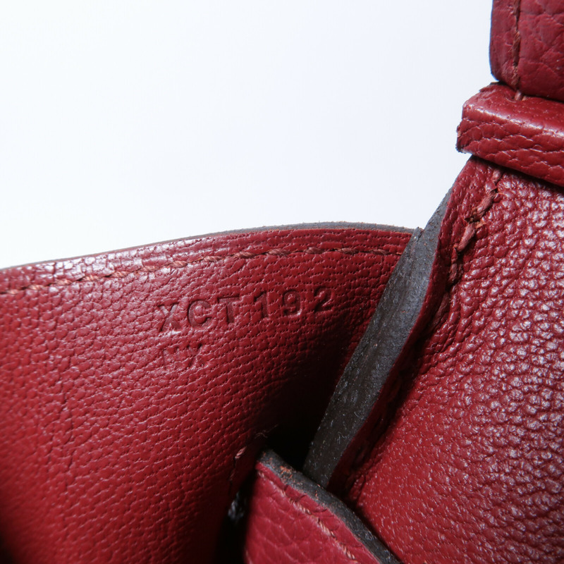 HERMES Clemence皮革Birkin 30手挽袋Rouge Gernat-7