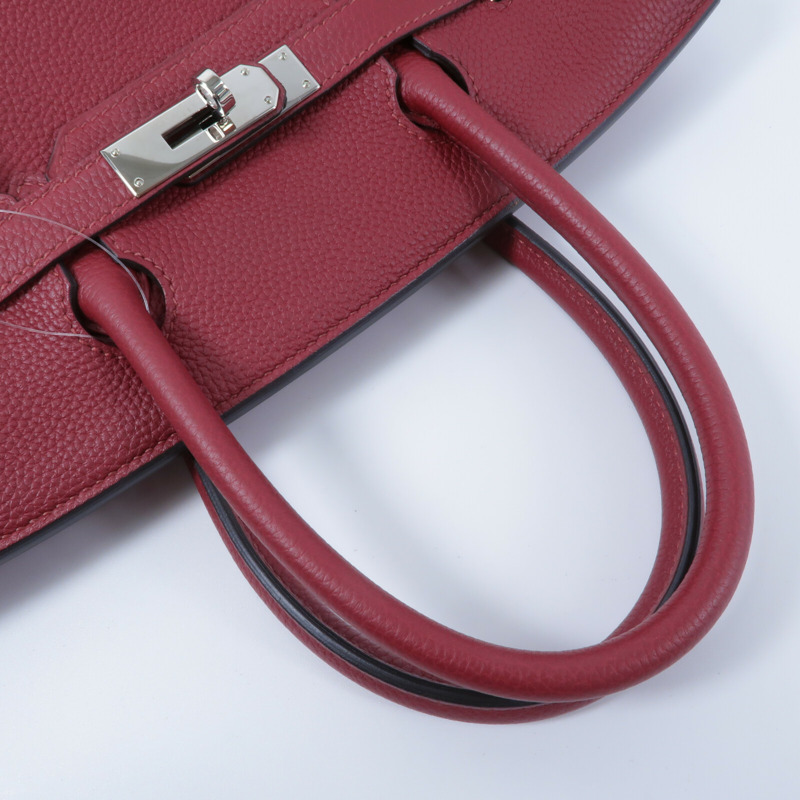 HERMES Clemence皮革Birkin 30手挽袋Rouge Gernat-10