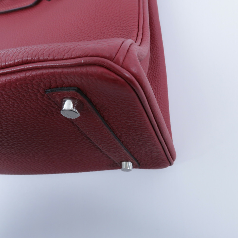HERMES Clemence皮革Birkin 30手挽袋Rouge Gernat-13