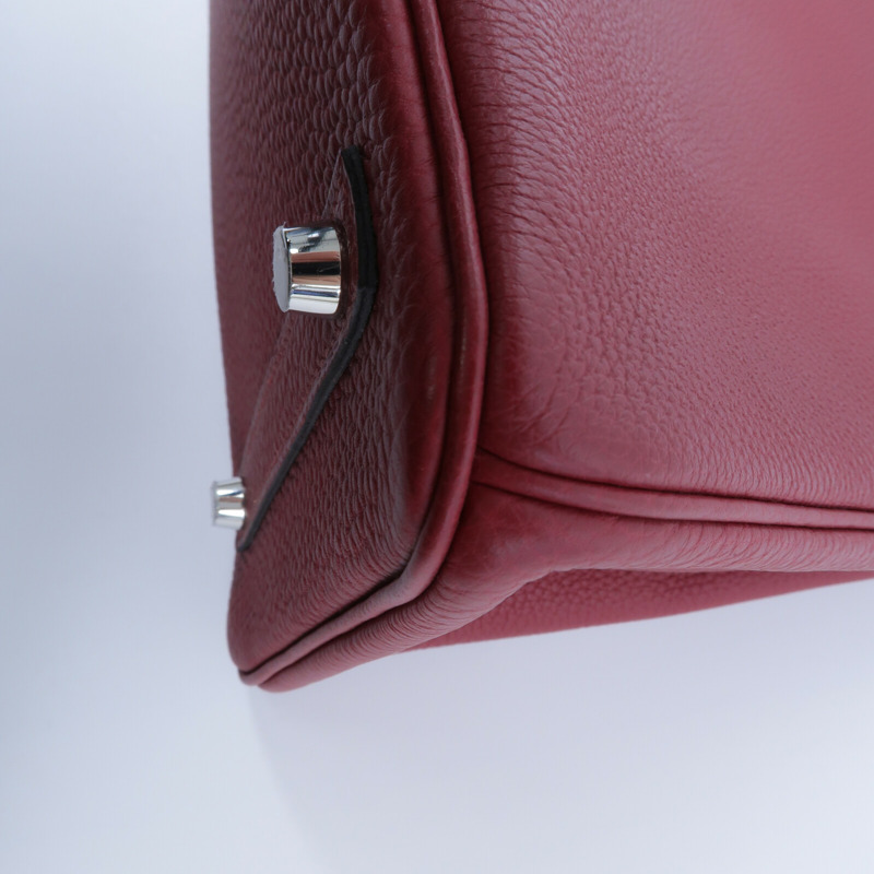 HERMES Clemence皮革Birkin 30手挽袋Rouge Gernat-15
