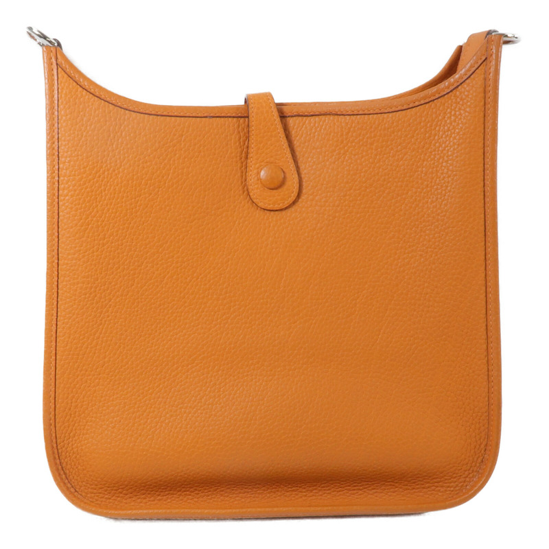 HERMES Clemence皮革Evelyne PM肩背袋Orange-1