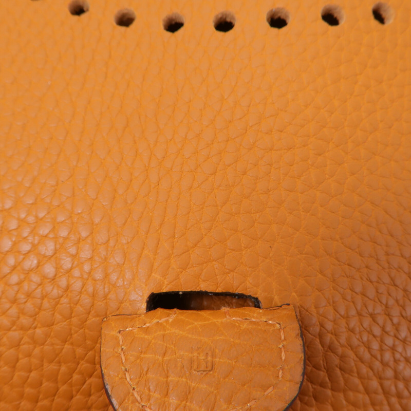 HERMES Clemence皮革Evelyne PM肩背袋Orange-7