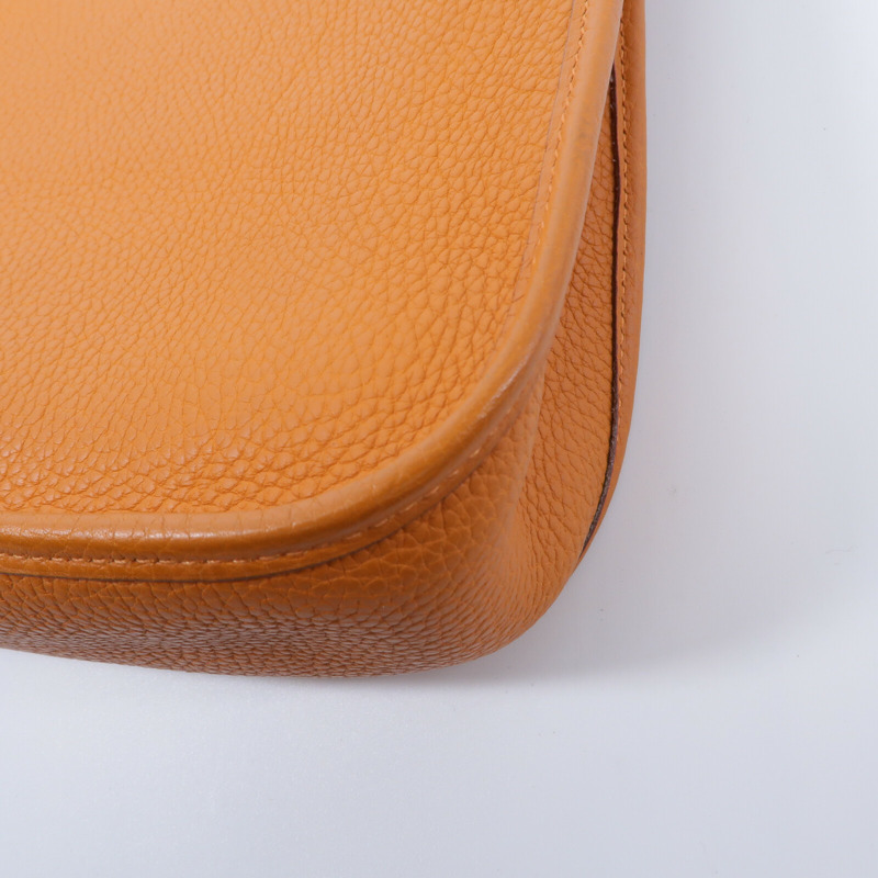 HERMES Clemence皮革Evelyne PM肩背袋Orange-11