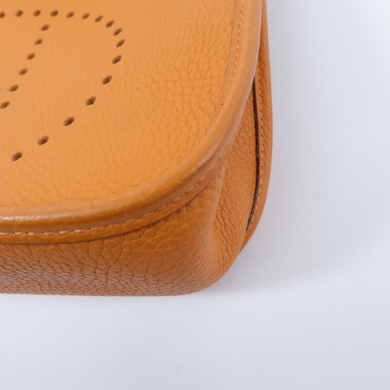 HERMES Clemence皮革Evelyne PM肩背袋Orange-13