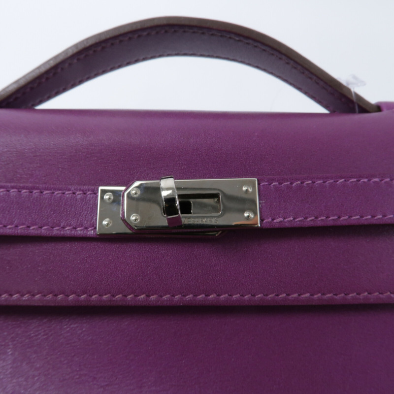 HERMES Swift皮革Kelly Pochette手挽袋Anemone-5