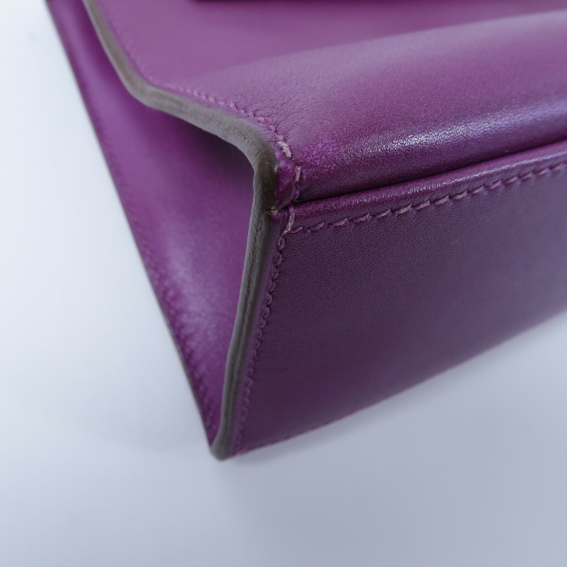 HERMES Swift皮革Kelly Pochette手挽袋Anemone-9